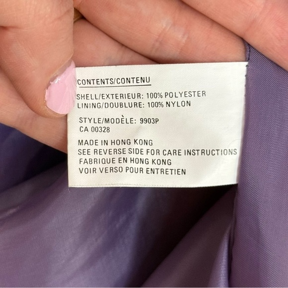 Vintage 80s Purple Trench Coat Jacket Size 14 L/XL - Picture 8 of 10